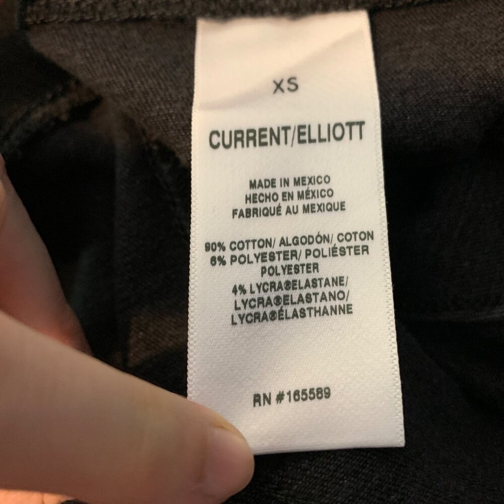 Current/Elliott Vignette Coal Black Skinny Jeans Women's Size XS - Picture 6 of 7